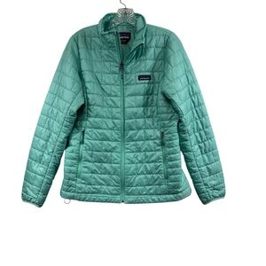 Patagonia Nano Puff Jacket Womens Medium Mint Green Insulated Primaloft 84217